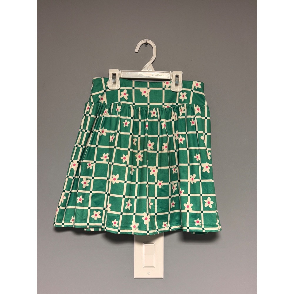 Hanna Andersson Kids Green Daisy Checkered Skort Skirt US 12 150cm 80532 SS24